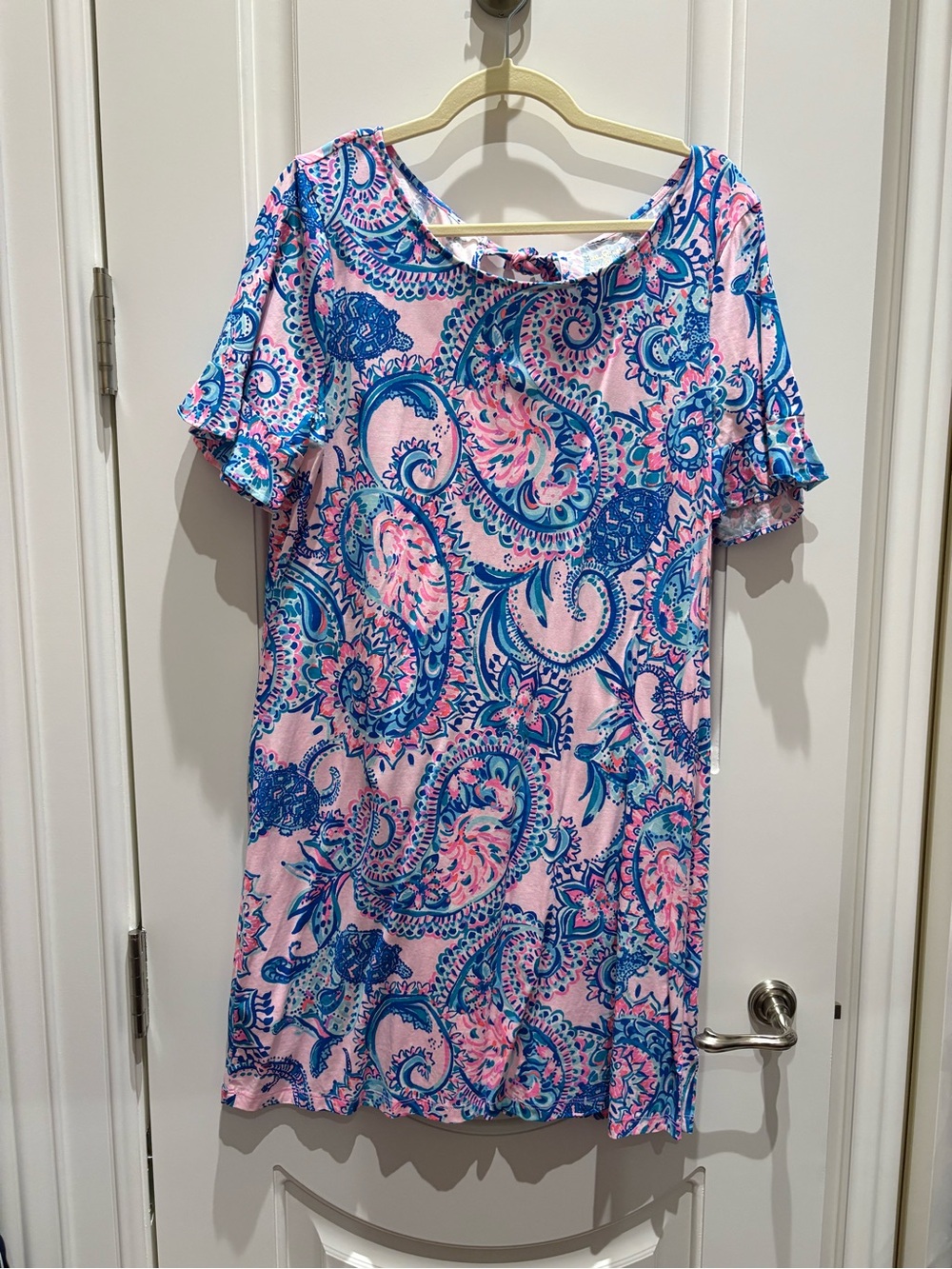 Lilly Pulitzer Pink & Blue Paisley Short Sleeve Dress